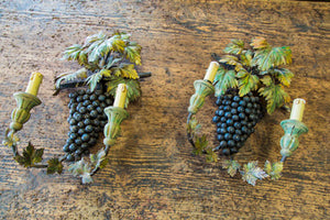 1930's French Wooden & Metal Wall Lights