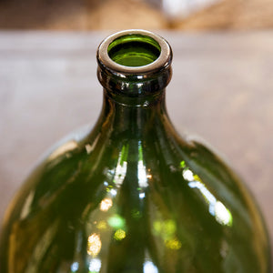 Beautiful Green French Dame Jeanne Wine Bottle