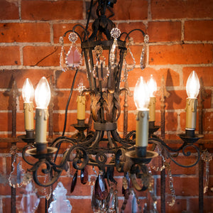 French 19th Century Amethyst & Crystal Chandelier