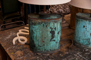 Vintage Industrial French Copper Spray Can Lights