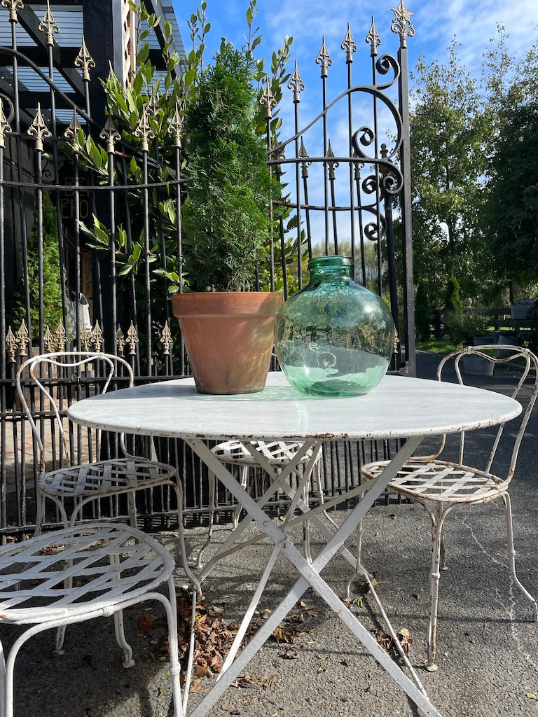 French Garden Table & Chairs - White Patina