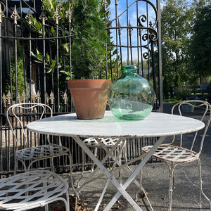 French Garden Table & Chairs - White Patina