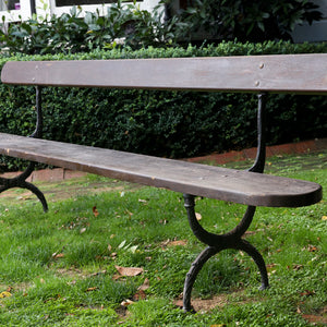 Large French Oak & Wrought Iron Bench Seat