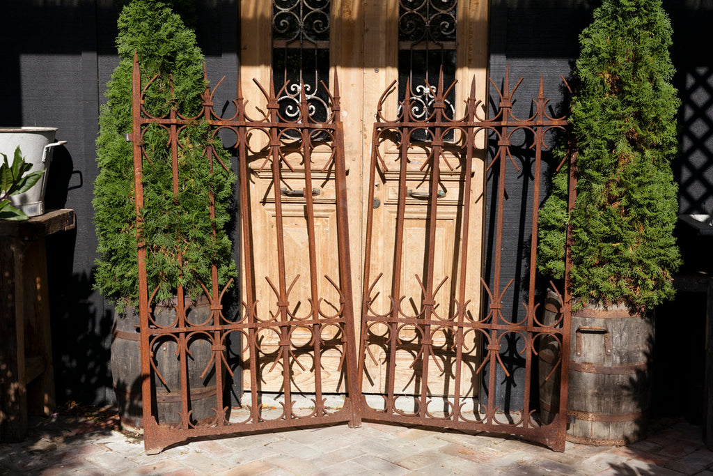 19th Century French Iron Gates - Rust Patina Medium