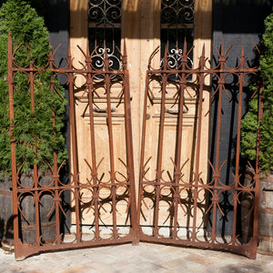 19th Century French Iron Gates - Rust Patina Medium