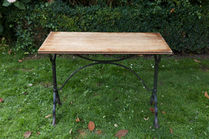 French Oak & Cast Iron Bistro Table