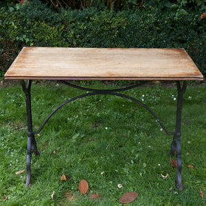 French Oak & Cast Iron Bistro Table