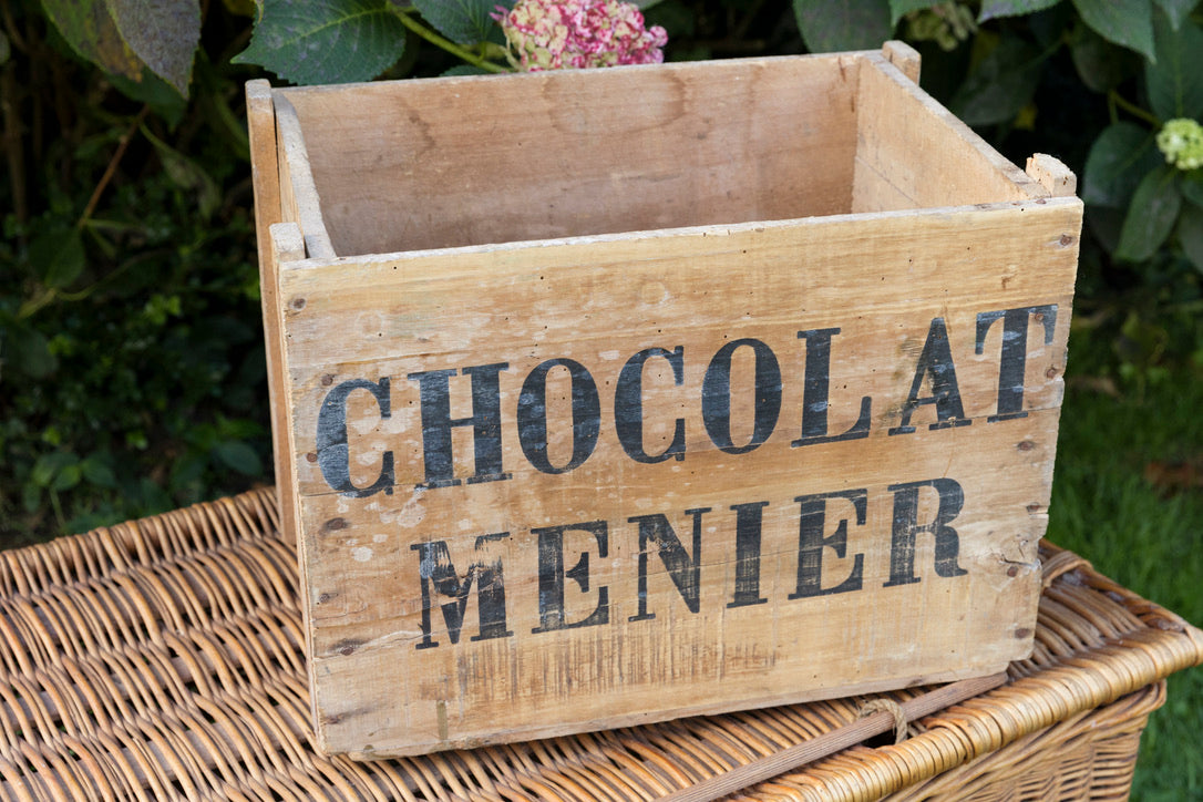Antique Wooden French Chocolate Menier Crate