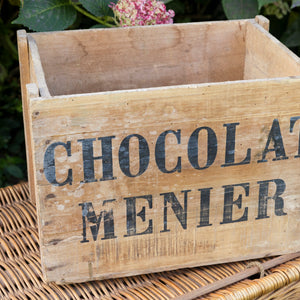 Antique Wooden French Chocolate Menier Crate