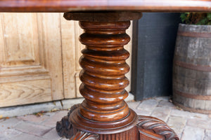 19th Century French Mahogany & Marble Salon Table