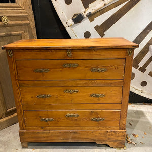 1930's Pitch Pine Chest Of Drawers