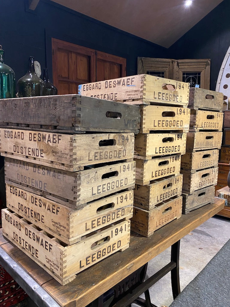 Original 1940's Belgium Wooden Beer Crates