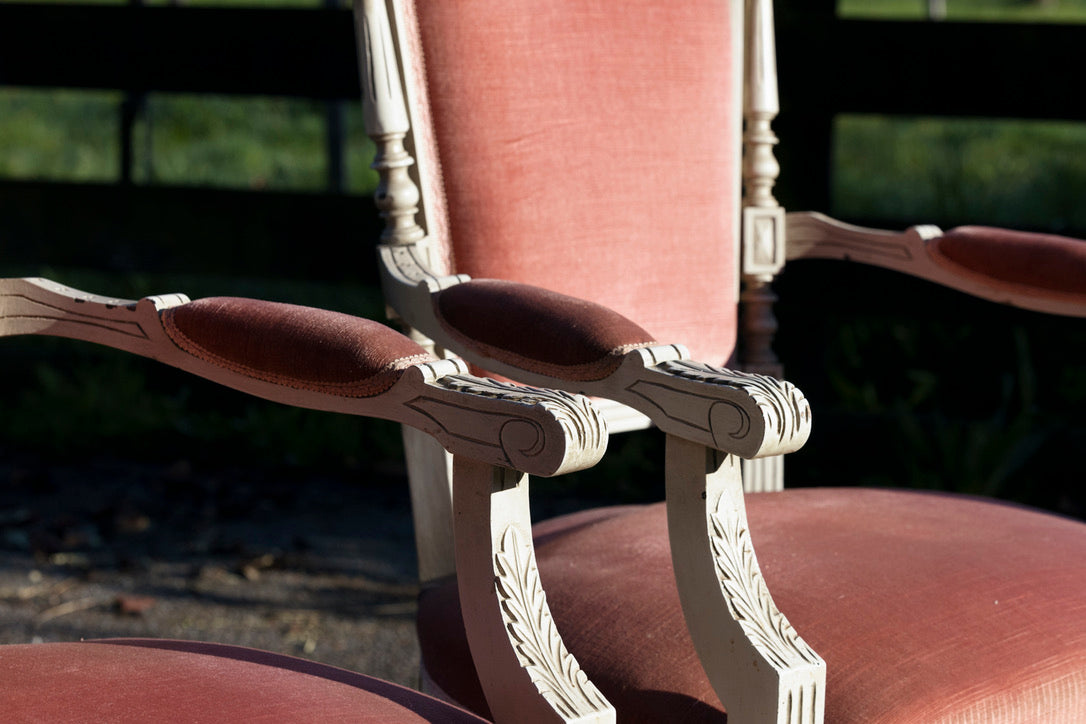 French 1920's Parlour Chairs - Pink Velvet