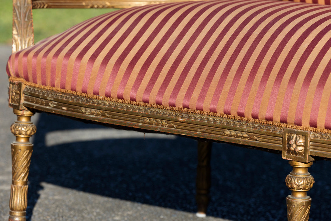 Gorgeous 19th Century French Gold Gilded Sofa