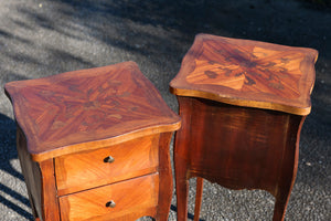 French Rosewood Inlay Bedside Tables