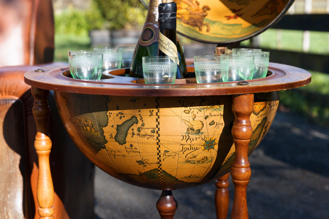 Vintage Globe Bar/Cocktail Trolley