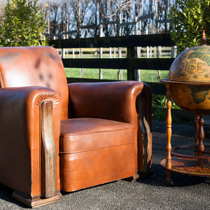 1940's French Leather Club Chair