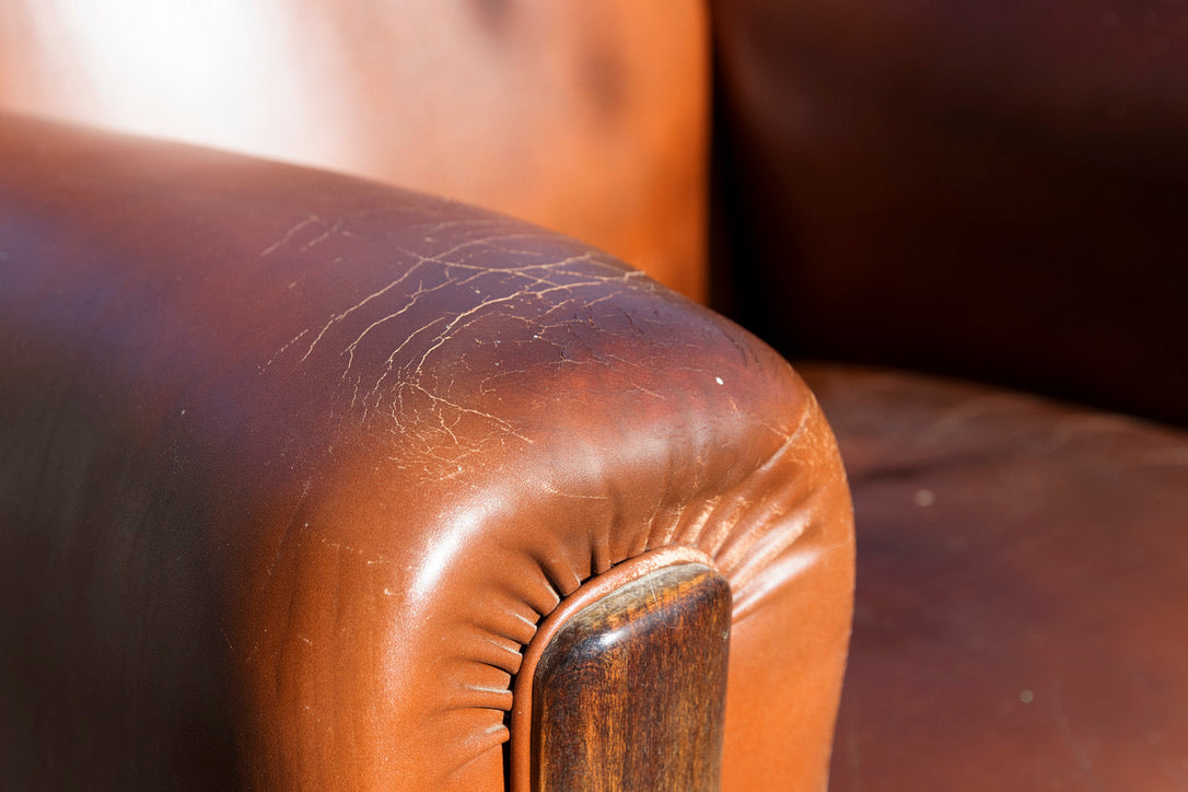 1940's French Leather Club Chair