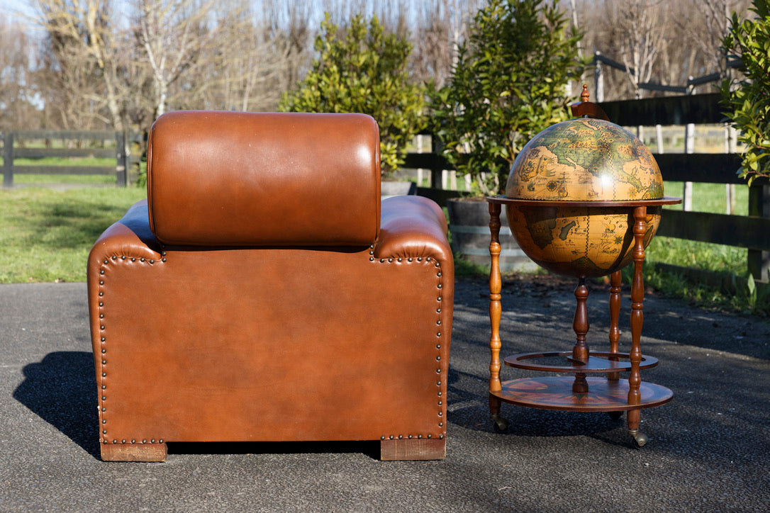 1940's French Leather Club Chair