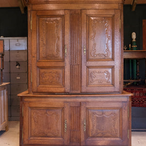 French 19th Century Oak Cupboard/ Buffet Deux Corps