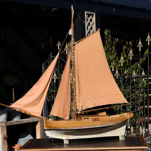 Large Antique Handmade Wooden Sailboat /Ship
