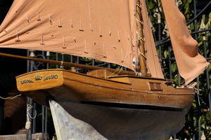 Large Antique Handmade Wooden Sailboat /Ship