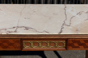 French Oak Entrance/Parlour Table with Marble Top