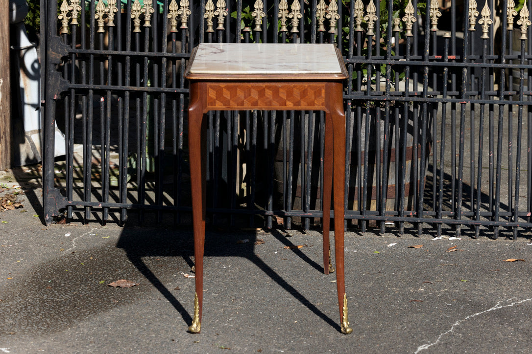 French Oak Entrance/Parlour Table with Marble Top