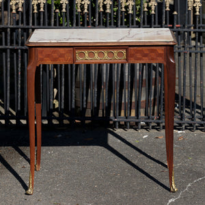 French Oak Entrance/Parlour Table with Marble Top