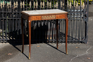 French Oak Entrance/Parlour Table with Marble Top