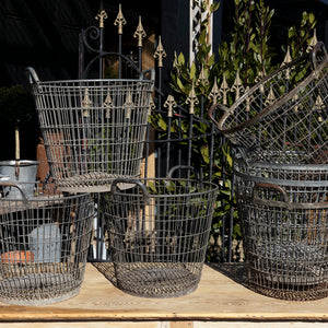 French Industrial Metal Baskets