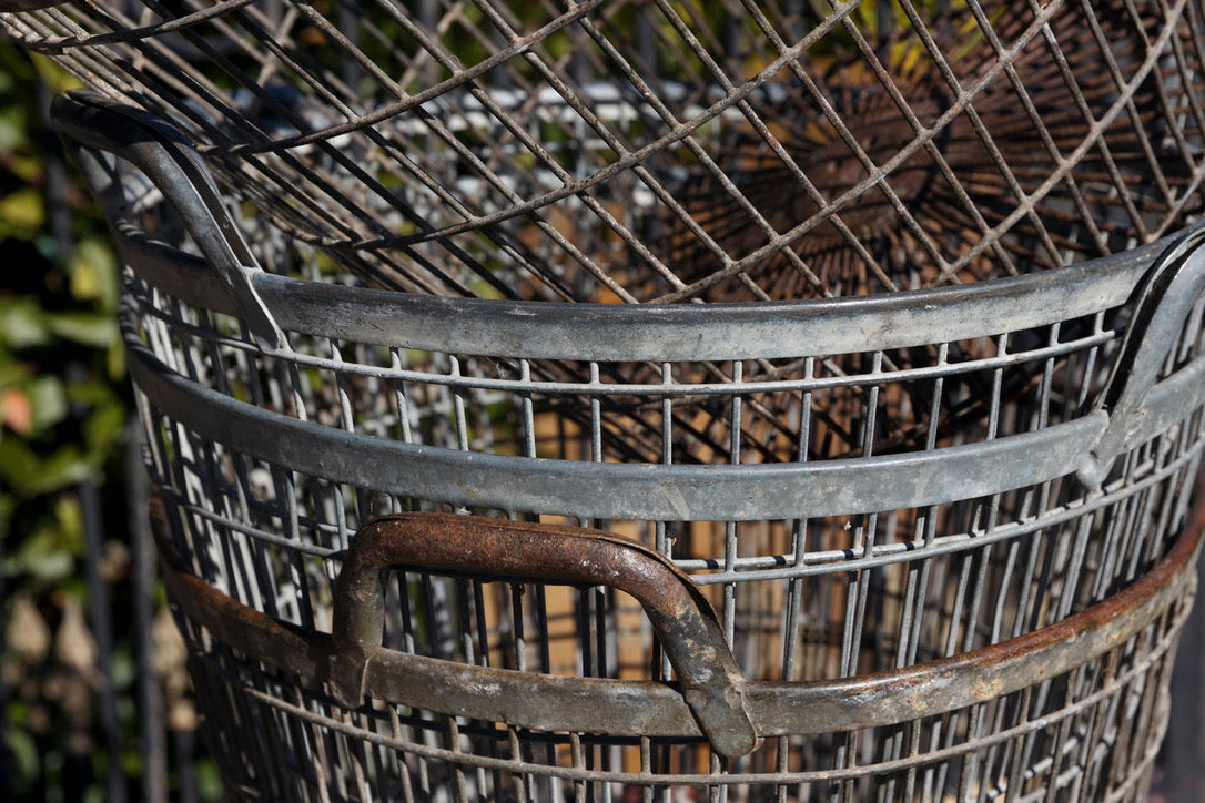 French Industrial Metal Baskets