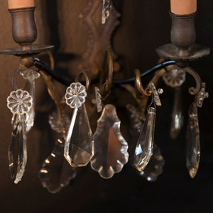 19th Century French Crystal Wall Sconces