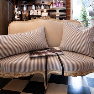 Original French 19th Century Sofa - Ticking & Linen