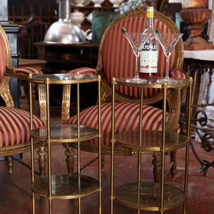 Original French Brass Mid Century Side Tables