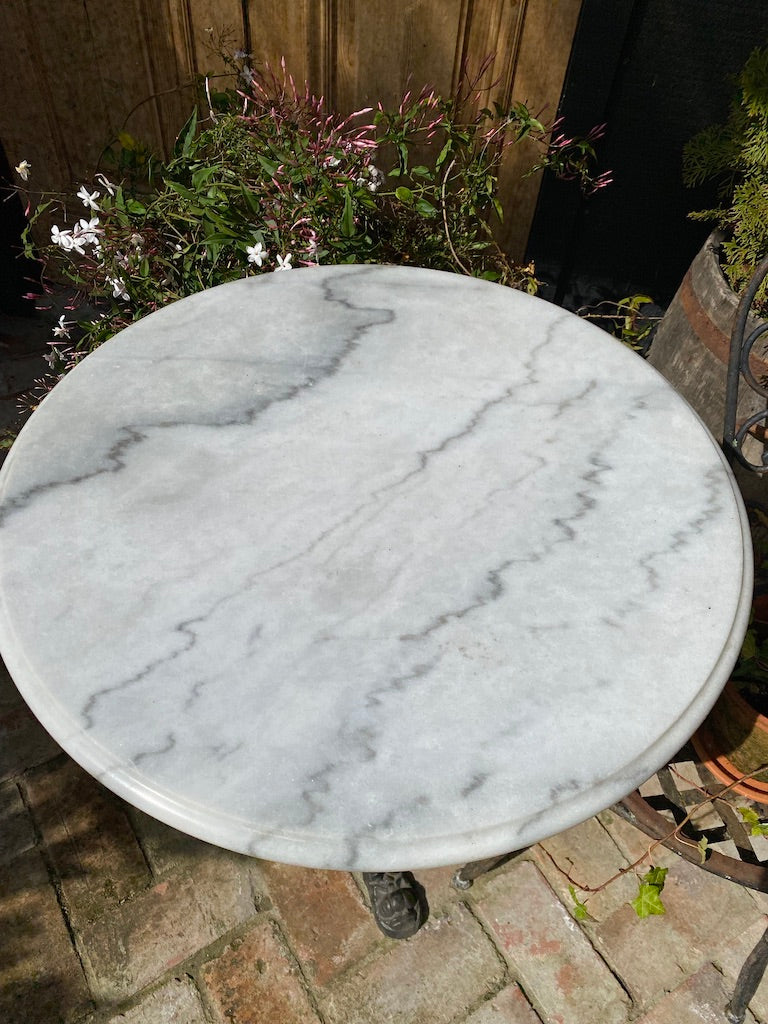 French Marble Bistro Garden Table