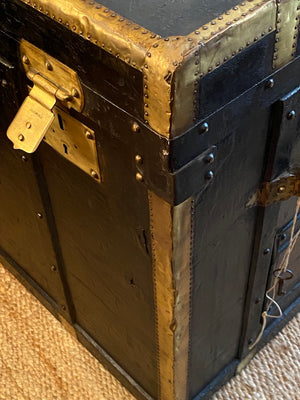 French 19th Century A. Maille - Lavolaille Parisian Leather Steamer Trunk
