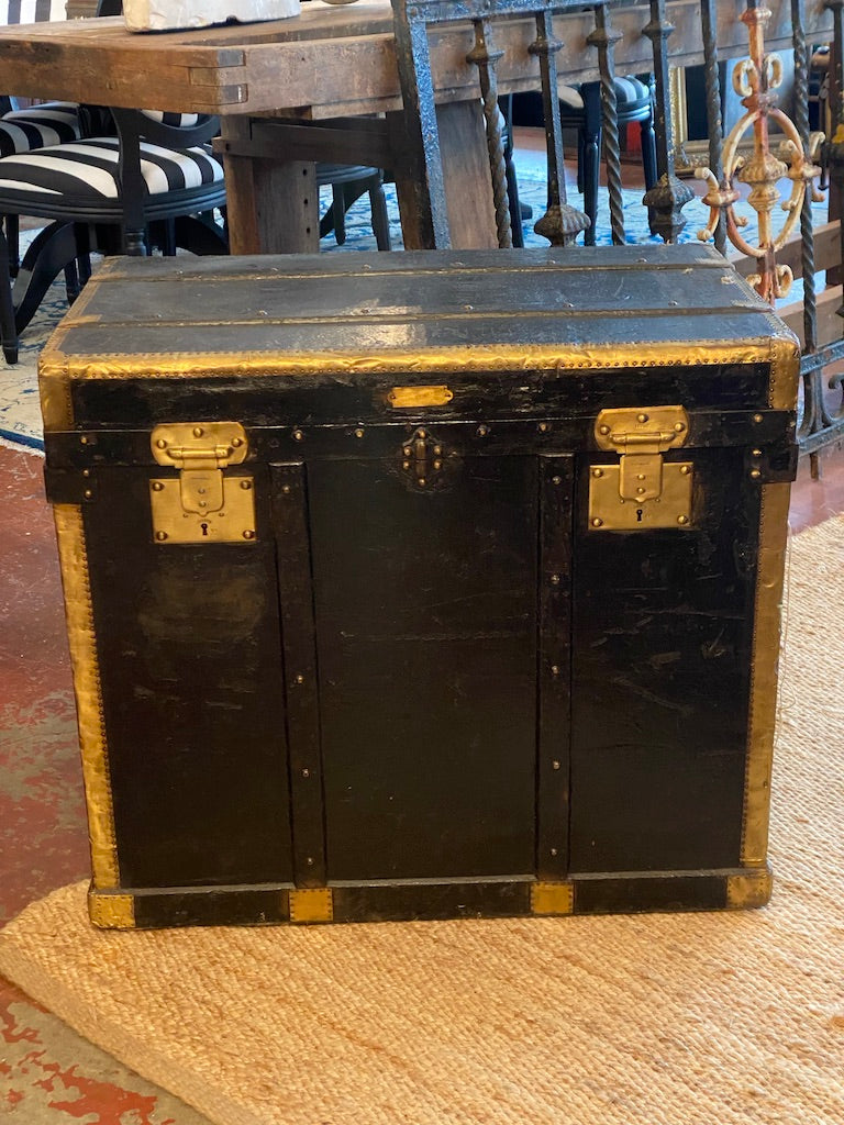 French 19th Century A. Maille - Lavolaille Parisian Leather Steamer Trunk