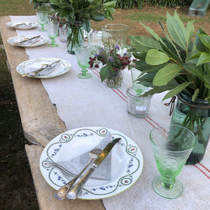 Antique French Harvest Table & Bench Seats