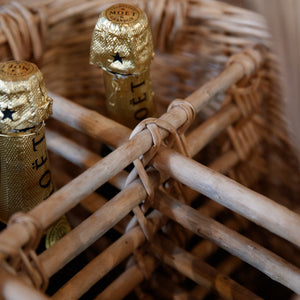 Vintage French Cane Champagne Bottle Carrier