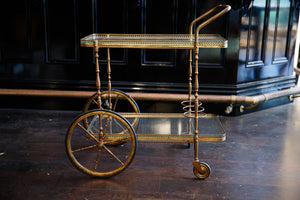 Original French Brass Drinks Trolley