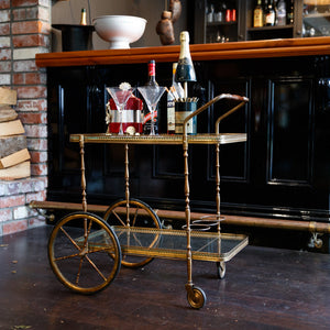 Original French Brass Drinks Trolley