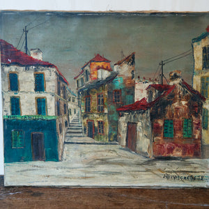 French Oil On Canvas - French Village