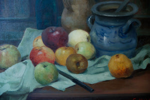 Vintage Oil On Canvas - Apples & Pears