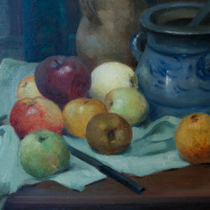 Vintage Oil On Canvas - Apples & Pears