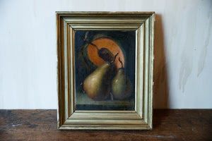 French Oil Still Life Canvas - Green Pears