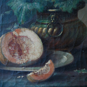 Gold Gilded Framed Oil Canvas - Melon