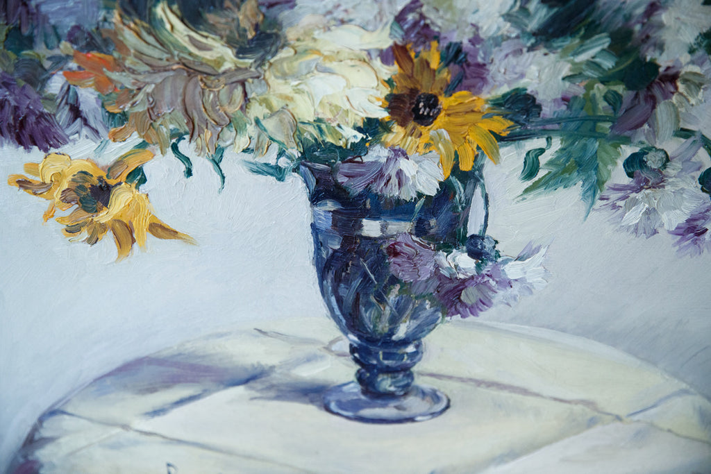 French Oil On Board - Daisys