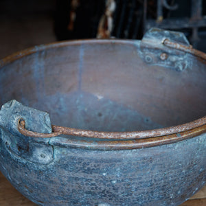 Vintage French Brass Cauldron