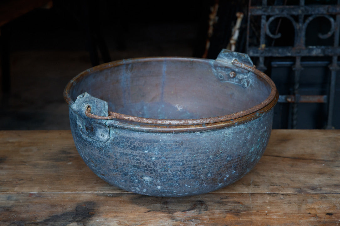 Vintage French Brass Cauldron